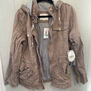 Tan Hooded Utility Jacket
